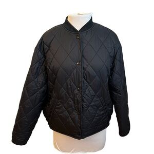 Zara Diamond Quilted Bomber Puffer Jacket - Medium